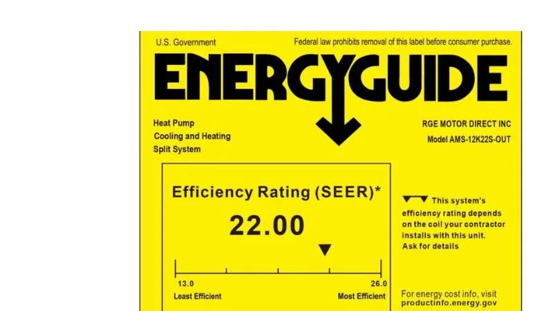 What is a Good Seer Rating Energy Efficiency Service Bright Yellow EnergyGuide sticker